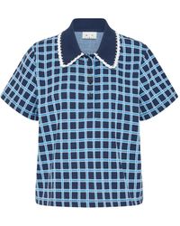 The Upside - Clubhouse Dom Checked Crochet-Trim Polo Shirt - Lyst