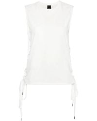 Pinko - Lace-Up Cotton Tank Top - Lyst