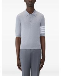 Thom Browne - Four-Stripe Short-Sleeve Polo Shirt - Lyst
