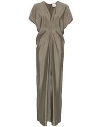 Alysi - Robe Longue À Col V - Lyst