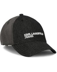 KARL LAGERFELD - Two-Tone Denim Cap - Lyst