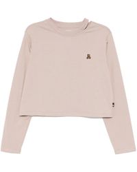 Izzue - Besticktes T-Shirt Mit Cut-Out - Lyst