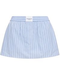 Alexander Wang - Gestreifter Minirock Mit Logo-Patch - Lyst