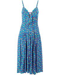 LHD Floral Print Dress - Blue