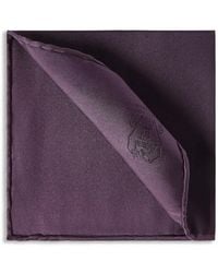 Brunello Cucinelli - Silk Pocket Square With Printed Logo - Lyst