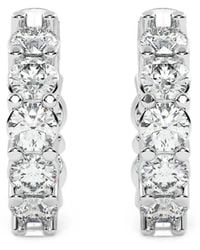 Diamond Essentials - Diamond Hoop Earrings - Lyst