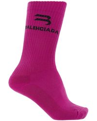 Balenciaga - Logo-Motif Ribbed Socks - Lyst