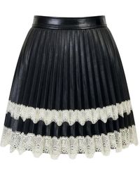 Cinq À Sept - Laney Pleated Lace-Trim Mini Skirt - Lyst