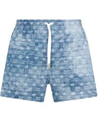 DSquared² - Logo-Print Denim-Effect Swim Shorts - Lyst