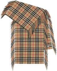 Burberry - Check-Pattern Cashmere Scarf - Lyst