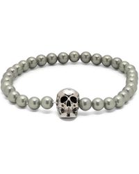 McQueen - Skull charm perla fascia elastica - Lyst