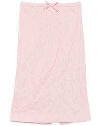 ShuShu/Tong - Bow-Detail Crinkled Midi Skirt - Lyst