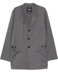 Y-3 - Pinstripe-Pattern Single-Breasted Coat - Lyst
