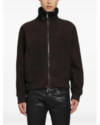 Giorgio Brato - Shearling-Collar Zip-Up Leather Jacket - Lyst