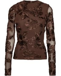 ROTATE BIRGER CHRISTENSEN - フローラル ロングスリーブトップ - Lyst