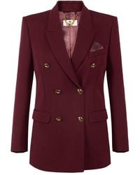 Elisabetta Franchi - Doppelreihige Jacke Mit Schmuckknöpfen - Lyst