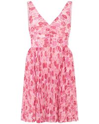 RED Valentino - Pleated Print Dress - Lyst