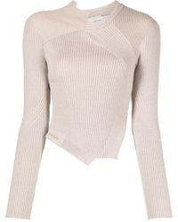 Feng Chen Wang - Gerippter Strickpullover Mit Cut-Out - Lyst