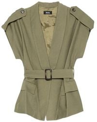 Dixie - Belted Cap-Sleeve Jacket - Lyst