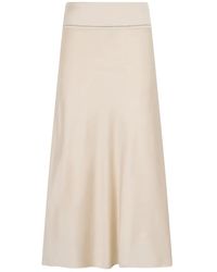 Peserico - Long Sand-Colored Skirt That Offers Comfort And Style - Lyst