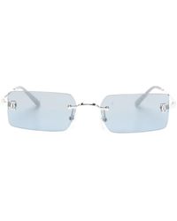 Cartier - C Décor Rimless Rectangle-Frame Sunglasses - Lyst