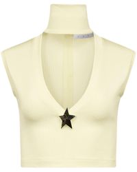 Area - Star Stud-detail Sleeveless Knitted Top - Lyst