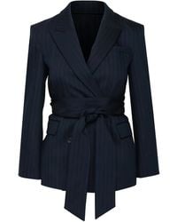 Twp - Delancey Pinstripe Tie-Fastening Blazer - Lyst