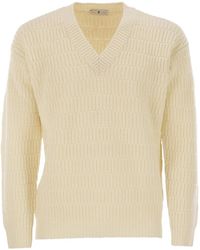 PT Torino - Geometric V-Neck Sweater - Lyst