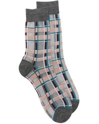 ANT45 - Brill Short Check Metallic-Thread Socks - Lyst