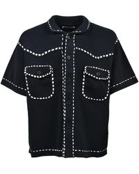 Phingerin - Contrast-Stitch Short-Sleeved Shirt - Lyst