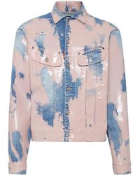 DSquared² - Zweifarbige Distressed-Jeansjacke - Lyst