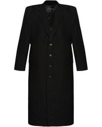 Balenciaga - Padded-shoulder Wool Coat - Lyst