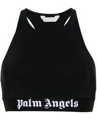 Palm Angels - Top corto con franja del logo - Lyst