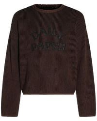 Daily Paper - Mole Dias Logo-Patch Ribbed-Knit Sweater - Lyst