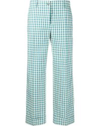 Alberto Biani - Gingham-check Cropped Trousers - Lyst