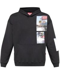 DIESEL - Felpa S-Boxt-Hood-T6 Con Cappuccio E Stampa Fotografica - Lyst