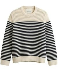GANT - Striped Textured-Knit Sweater - Lyst