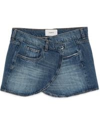 Coperni - Asymmetrical Denim Mini Skirt - Lyst
