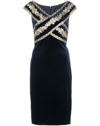 Tadashi Shoji Jurk Met Pailletten - Blauw