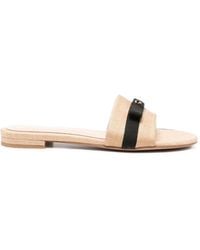 Gianvito Rossi - Bow-Detail Woven-Construction Slides - Lyst