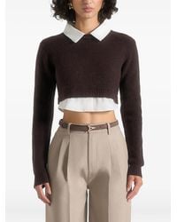 Manière De Voir - Flavie Cropped-Top mit abnehmbarem Kragen - Lyst