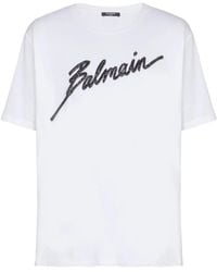 Balmain - Logo-Embellished Cotton T-Shirt - Lyst