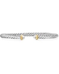 David Yurman - 14Kt And Sterling Cable Flex Bracelet (4Mm) - Lyst