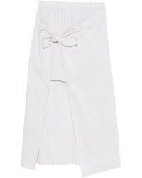 Isabelle Blanche - Striped Knot-Detail Skirt - Lyst