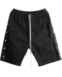Rick Owens - Pusher Press-Stud Drawstring Shorts - Lyst