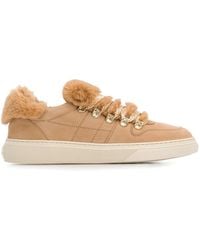 Hogan - Faux-Fur Trimmed Sneakers - Lyst