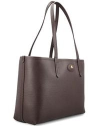 Burberry - Sac Porté Épaule En Cuir Grainé À Breloque Logo - Lyst