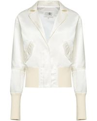 MM6 by Maison Margiela - Satin-Finish Bomber Jacket - Lyst