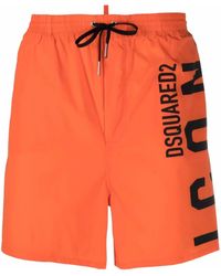 DSquared² - Logo-Print Drawstring Swim Shorts - Lyst