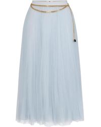 Elisabetta Franchi - Falda midi con cinturón de cadena - Lyst